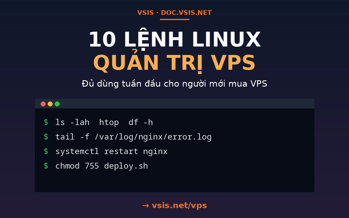 10 lệnh Linux quản trị VPS phải biết trong tuần đầu