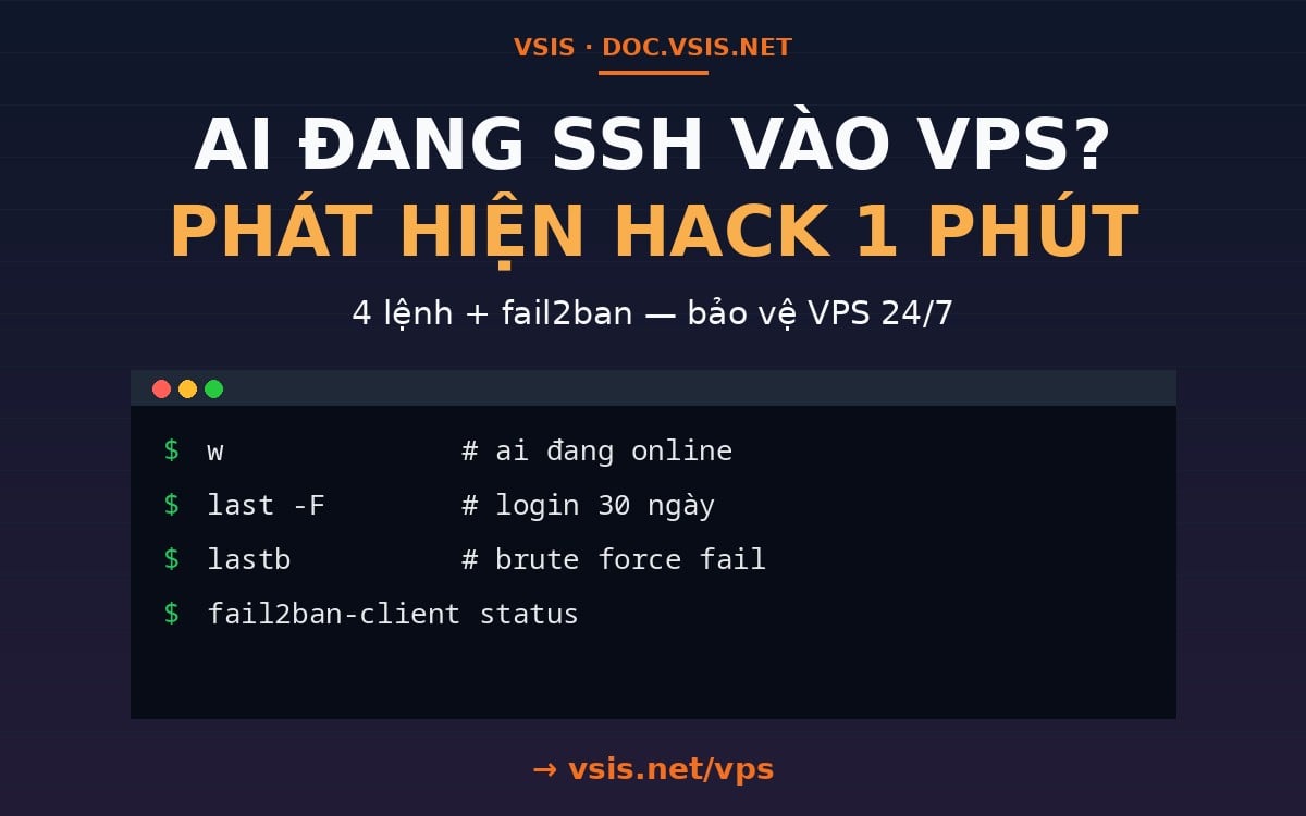 Xem ai đang đăng nhập VPS + lịch sử login (phát hiện hack sớm)