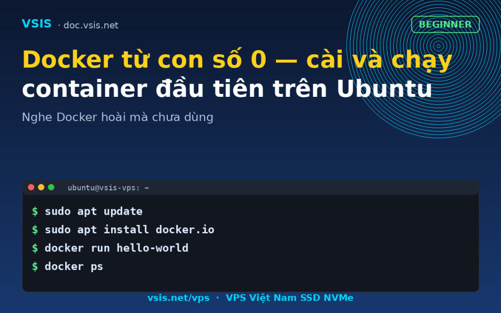 Docker từ con số 0 — cài và chạy container đầu tiên trên Ubuntu
