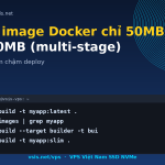 Build image Docker chỉ 50MB thay vì 800MB (multi-stage)