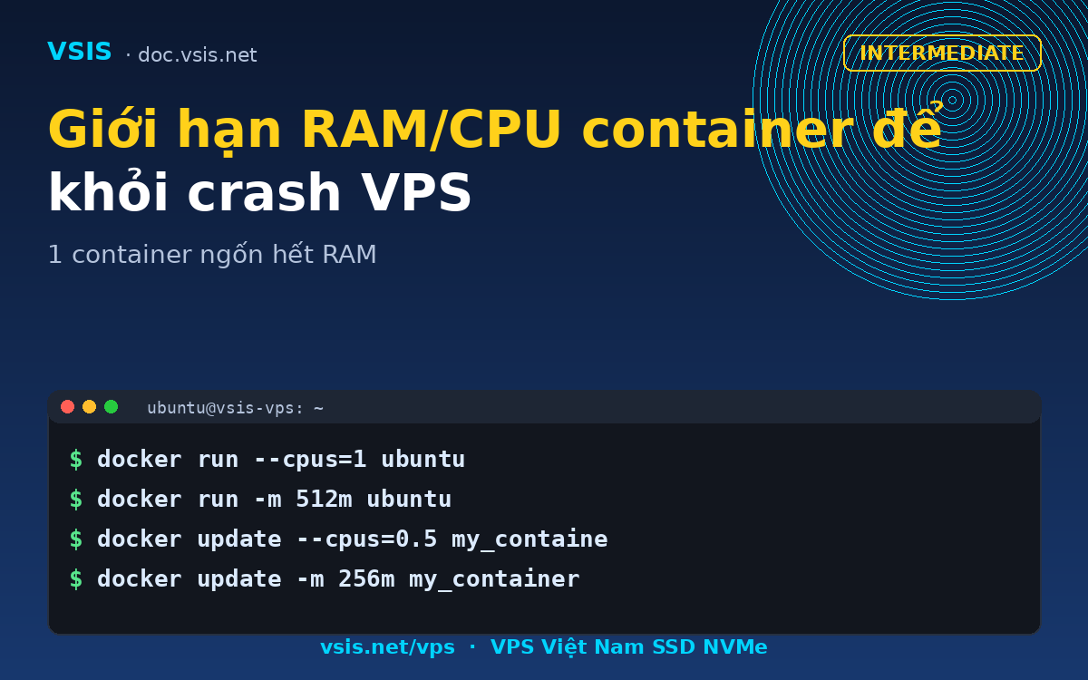 Giới hạn RAM/CPU container để khỏi crash VPS