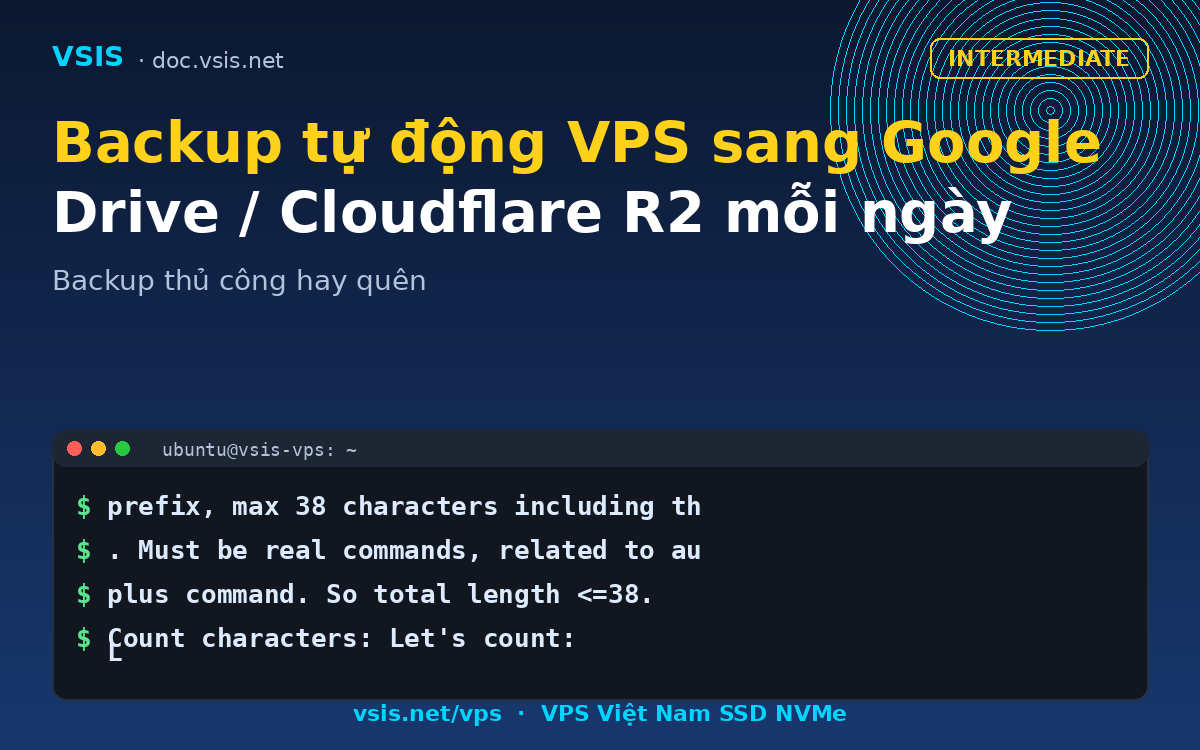 Backup tự động VPS sang Google Drive / Cloudflare R2 mỗi ngày
